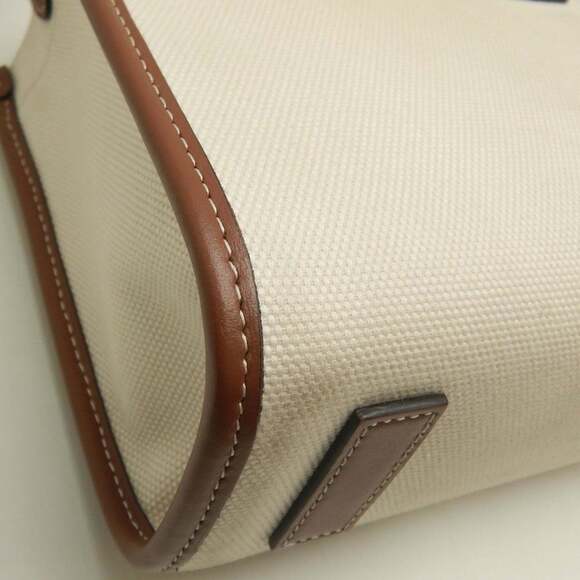 BURBERRY Mini Freya Tote 8044141 Bag Canvas x Leather Natural Brown Women's 2... - Picture 14 of 16